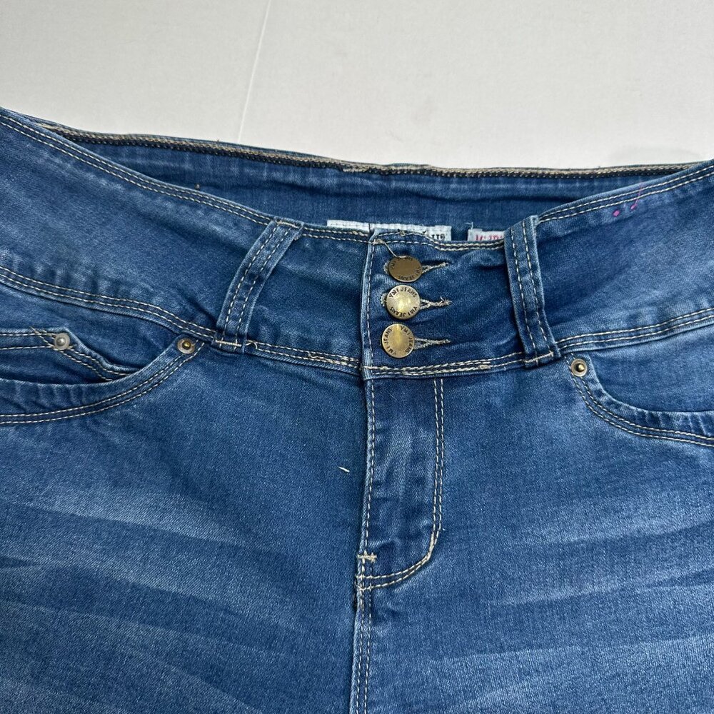 YMI Wanna Betta Butt Mid-Rise Skinny Jeans Size 9 Stretchy Denim Blue - Picture 4 of 14